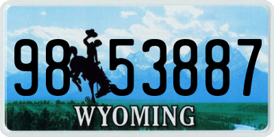 WY license plate 9853887