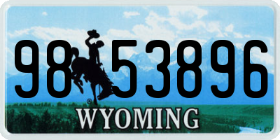 WY license plate 9853896
