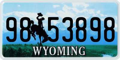 WY license plate 9853898