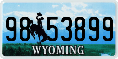 WY license plate 9853899