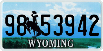 WY license plate 9853942