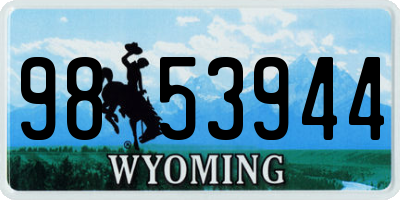 WY license plate 9853944