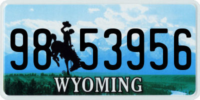 WY license plate 9853956