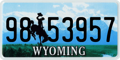 WY license plate 9853957
