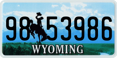 WY license plate 9853986