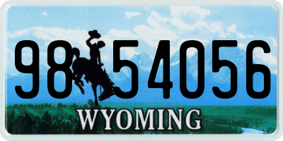 WY license plate 9854056