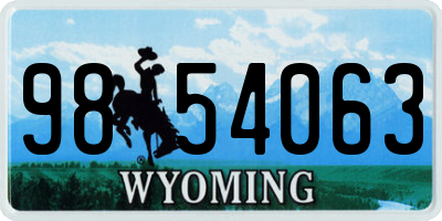 WY license plate 9854063