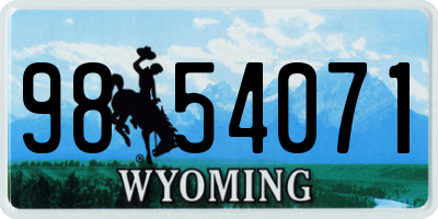 WY license plate 9854071