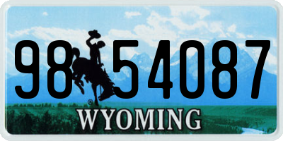 WY license plate 9854087