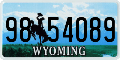WY license plate 9854089