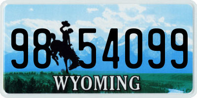 WY license plate 9854099