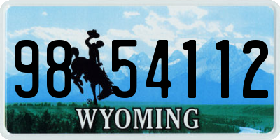 WY license plate 9854112