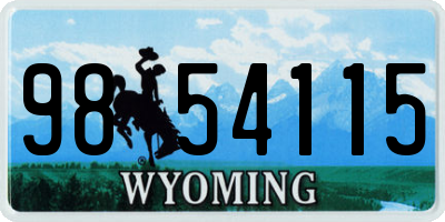 WY license plate 9854115