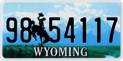 WY license plate 9854117