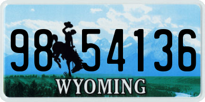 WY license plate 9854136