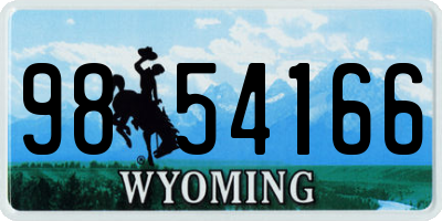 WY license plate 9854166