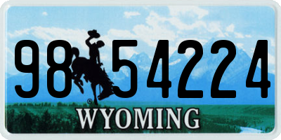 WY license plate 9854224