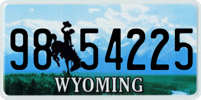 WY license plate 9854225
