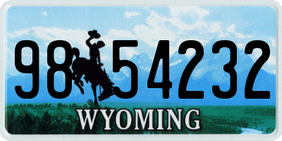 WY license plate 9854232