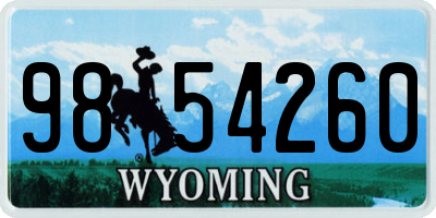 WY license plate 9854260