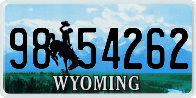 WY license plate 9854262