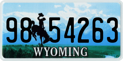 WY license plate 9854263