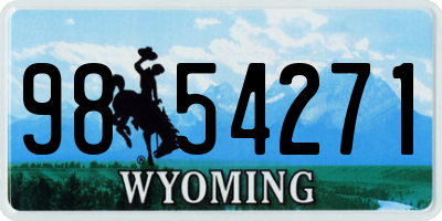 WY license plate 9854271