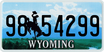 WY license plate 9854299