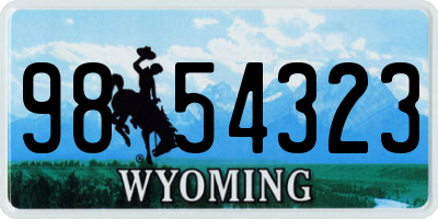 WY license plate 9854323