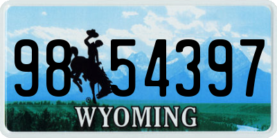 WY license plate 9854397