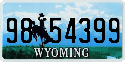WY license plate 9854399