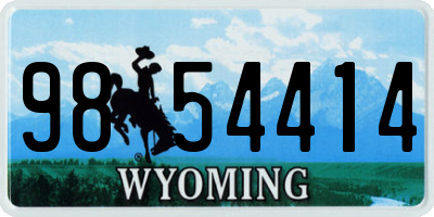 WY license plate 9854414