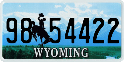 WY license plate 9854422