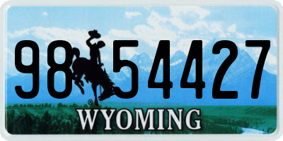 WY license plate 9854427