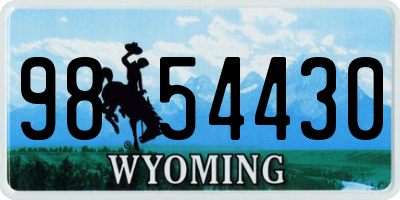 WY license plate 9854430