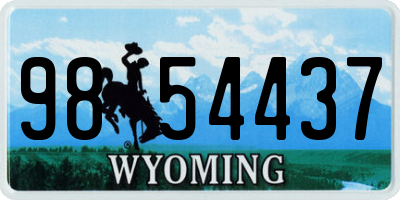 WY license plate 9854437