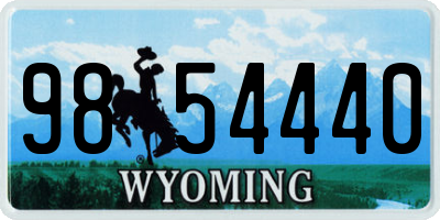 WY license plate 9854440