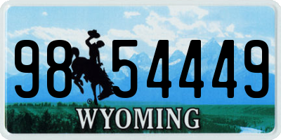 WY license plate 9854449