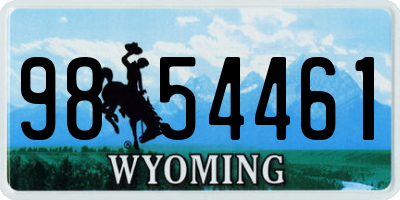 WY license plate 9854461