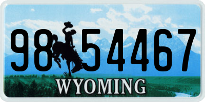 WY license plate 9854467