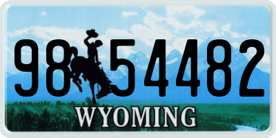 WY license plate 9854482