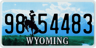 WY license plate 9854483
