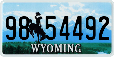 WY license plate 9854492