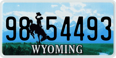 WY license plate 9854493
