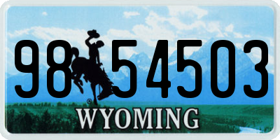 WY license plate 9854503