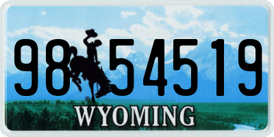 WY license plate 9854519