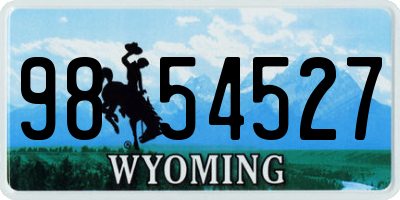 WY license plate 9854527