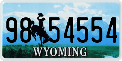 WY license plate 9854554