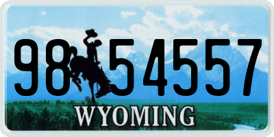 WY license plate 9854557