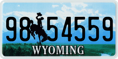 WY license plate 9854559